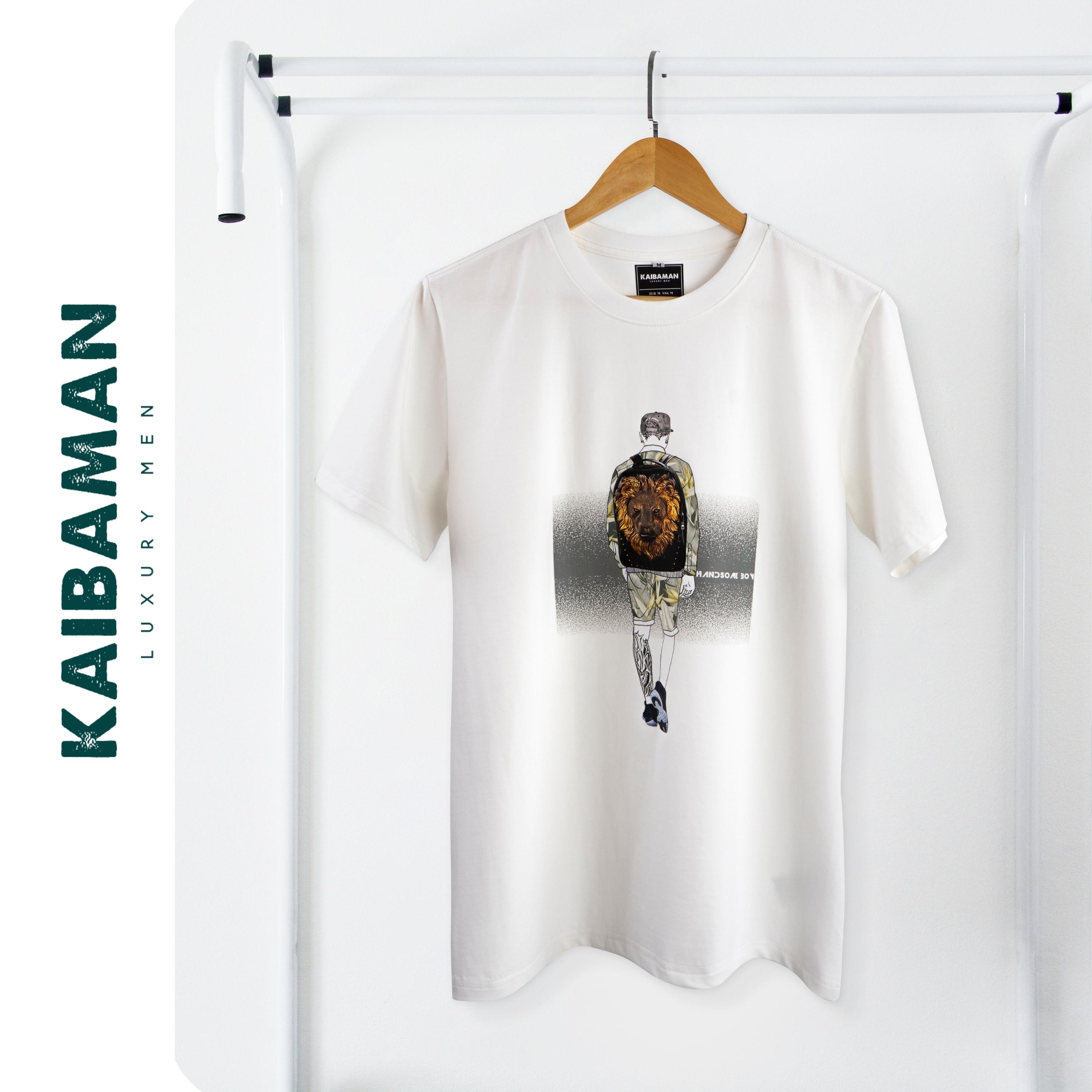 Áo Thun T-Shirt In Hình Hai Màu Đen Trắng Áo Phông Nam Cổ Tròn Cotton Compact - KAIBAMAN STORE