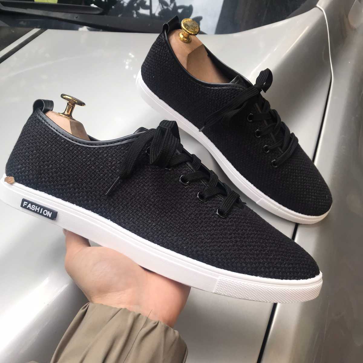 Giày sneaker nam G503 , giày vải kiểu dáng sneaker buộc dây chất liệu sợi dệt lưới cao cấp phong cách độc đáo, cá tính, năng động