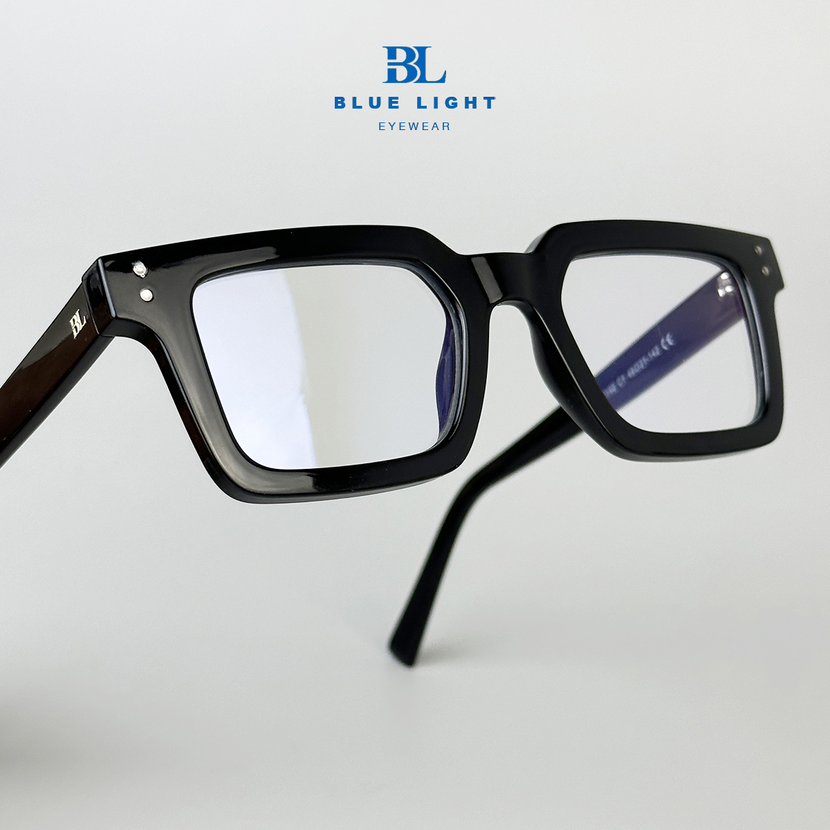 Gọng Kính Cận, Kính Giả Cận Nam Nữ BLUE LIGHT - Cao Cấp Nhựa Acetate Dày Lõi Thép Vuông Nhỏ Góc Cạnh