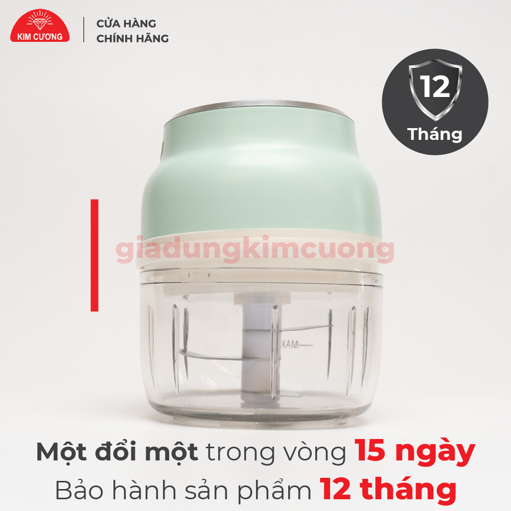 Máy Xay Mini Cầm Tay Kim Cương - Máy Xay Tỏi Ớt Đa Năng Sạc Điện - Hàng Chính Hãng