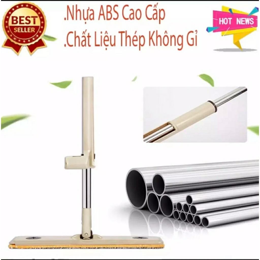 Cây Lau Nhà Thông Min Thiết Kế Tự Vắt Không Làm Bẩn Tay, Chất Liệu Nhựa ABS ,Tặng 2 Miếng Lau Thay Thế