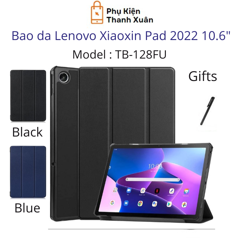 Bao da dành cho Lenovo Xiaoxin Pad 2022 10.6" TB-128FU - Gập dựng được - Tặng kèm bút