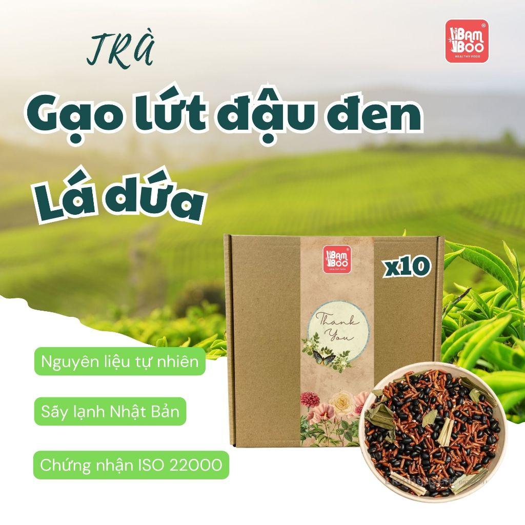 Trà Gạo Lứt Huyết Rồng Đậu Đen Xanh Lòng Lá Dứa Bamboo - Thanh Nhiệt Lợi Sữa Tốt Cho Mẹ Và Bé