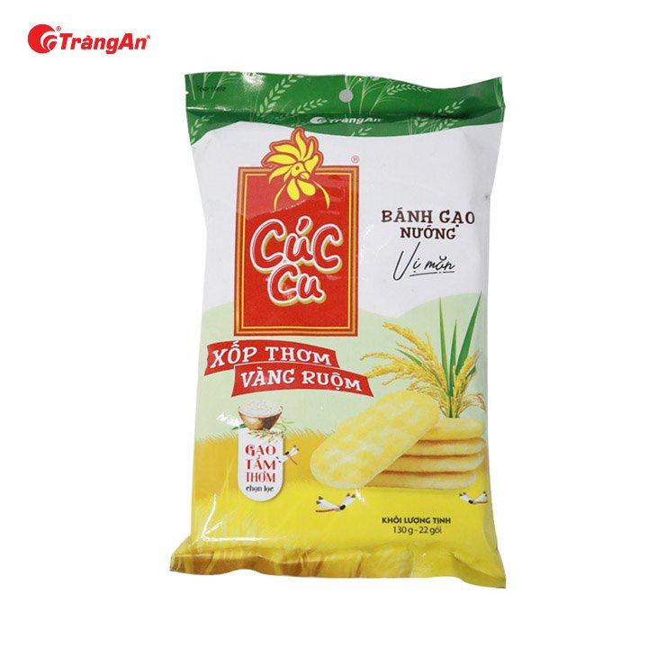 Bánh gạo mặn Cúc Cu 130g, không cholesterol, thương hiệu Tràng An, hạn sử dụng 10 tháng