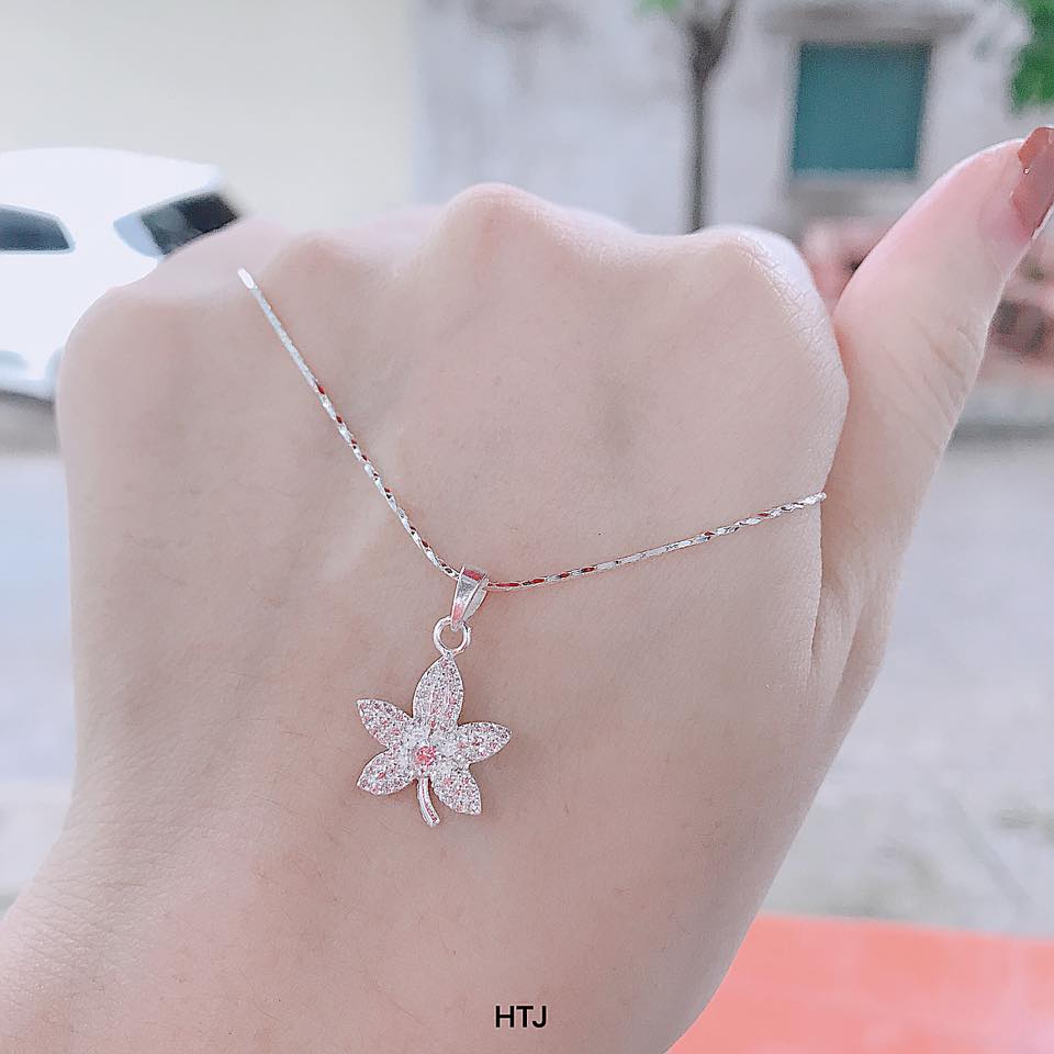 Bộ trang sức bạc hình lá chất liệu bạc MS172