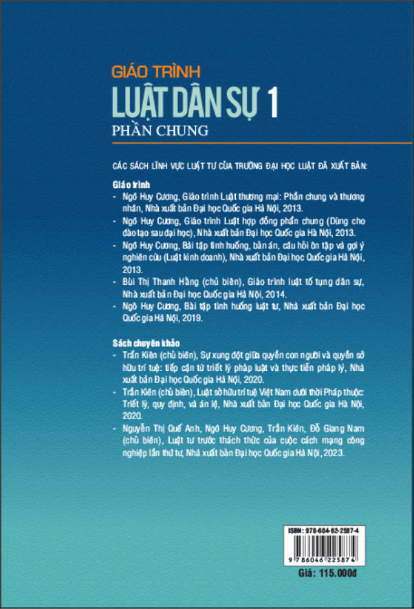 Giáo Trình Luật Dân Sự 1 (Phần Chung) - NXB Đại Học Quốc Gia Hà Nội - Nhiều tác giả - (bìa mềm)