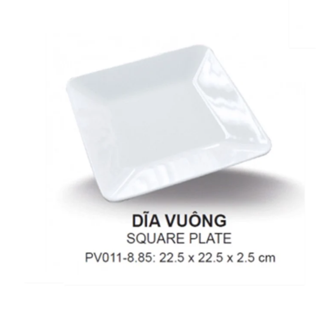 Đĩa Vuông Nhựa Melamine Cao Cấp Dùng Trong Nhà Hàng, Quán Ăn