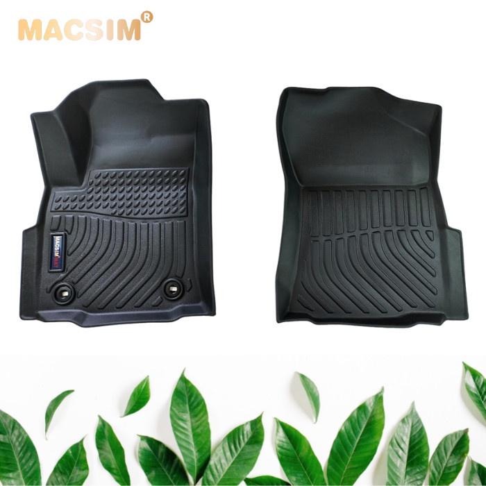 Thảm lót sàn xe ô tô Toyota Hilux 2015-2021 Nhãn hiệu Macsim chất liệu nhựa TPE cao cấp màu đen