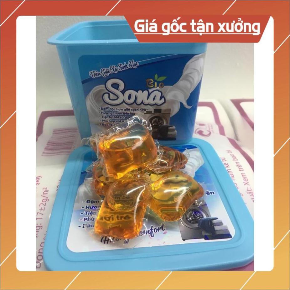 VIÊN GIẶT XẢ 2 IN 1 SONA - HỘP 30 VIÊN, Lưu Hương Lâu, Làm Mềm Vải, Không Gây Kích Ứng Da