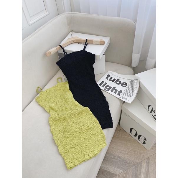 Đầm body 2 dây vải xốp mềm mịn