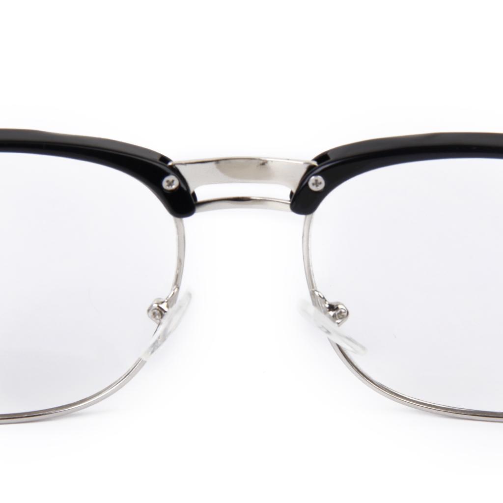 Unisex Retro Vintage Style Eyewear Plain Glasses Eyewear Black Frame
