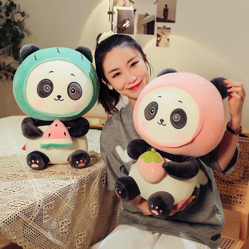 Gấu trúc ôm trái cây cao cấp - 40cm