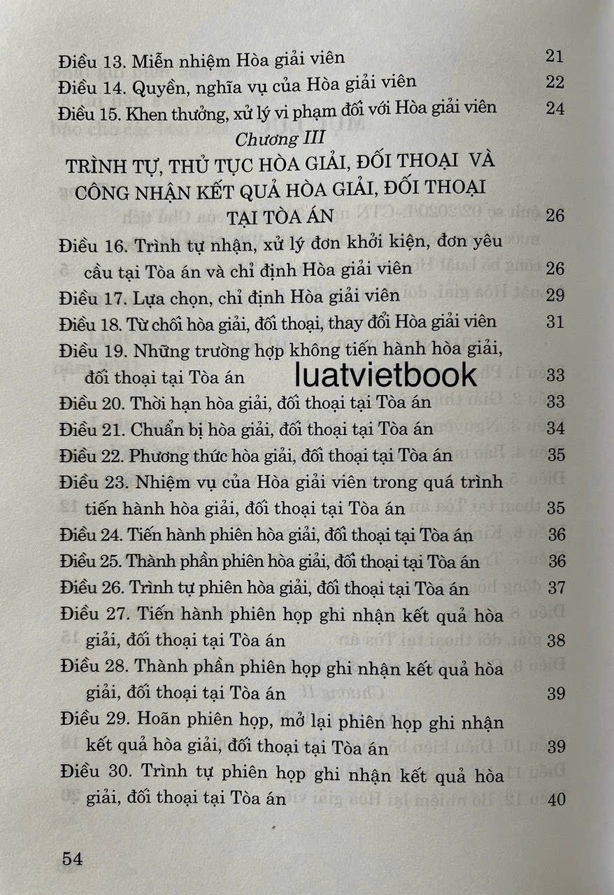 Luật Hoà Giải, Đối Thoại Tại Toà Án