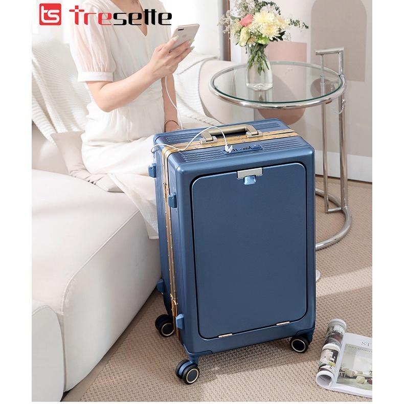 BFQ2ST500KTL: giảm 8% cho đơn từ 500K Vali khoá sập viền nhôm cao cấp kèm ổ sạc, móc treo đồ nhập khẩu Hàn Quốc TRESETTE 3033