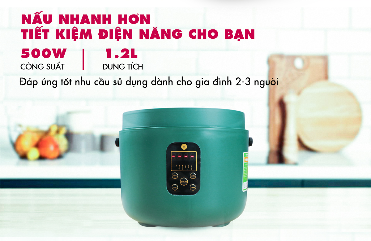 Nồi Cơm Điện Tử  Mishio MK300 Lòng Niêu 1.2L