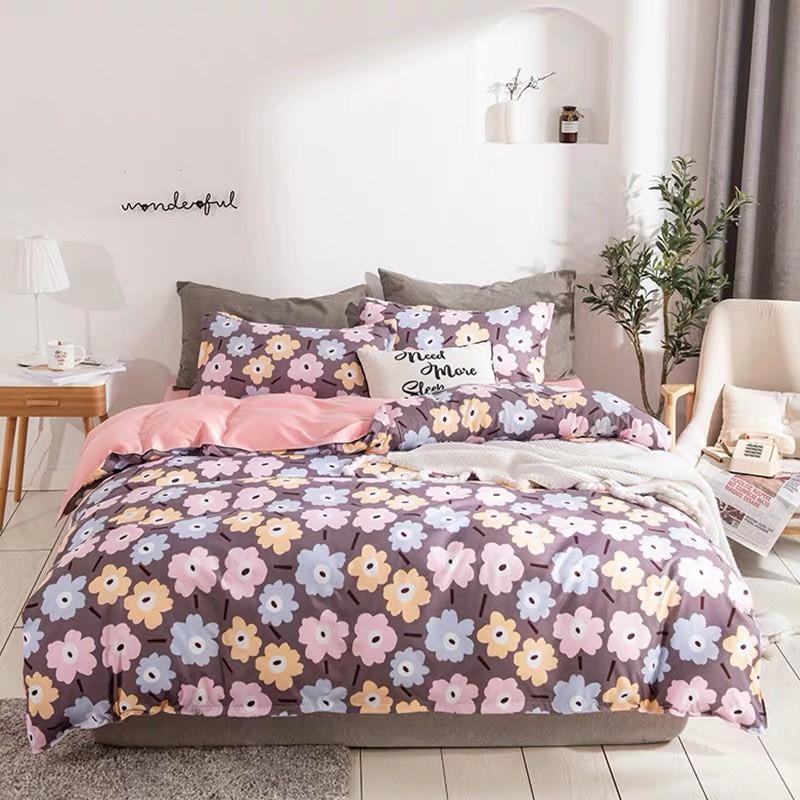 Chăn Ga Gối Đệm -Sét Chăn Ga Gối Hoa Ngũ Sắc PolyCotton Punpu3051