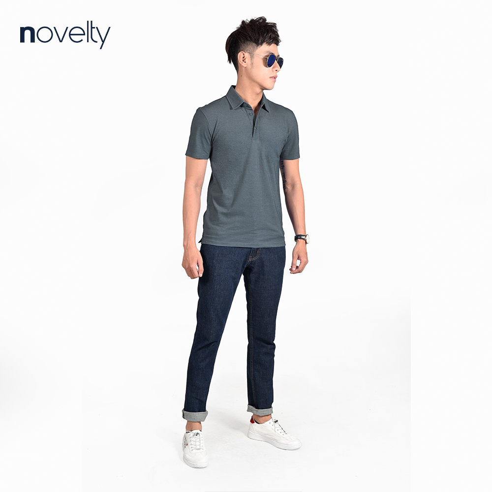 Áo thun nam Polo NOVELTY không túi kiểu dáng Melange NATMMTMT3R210107N
