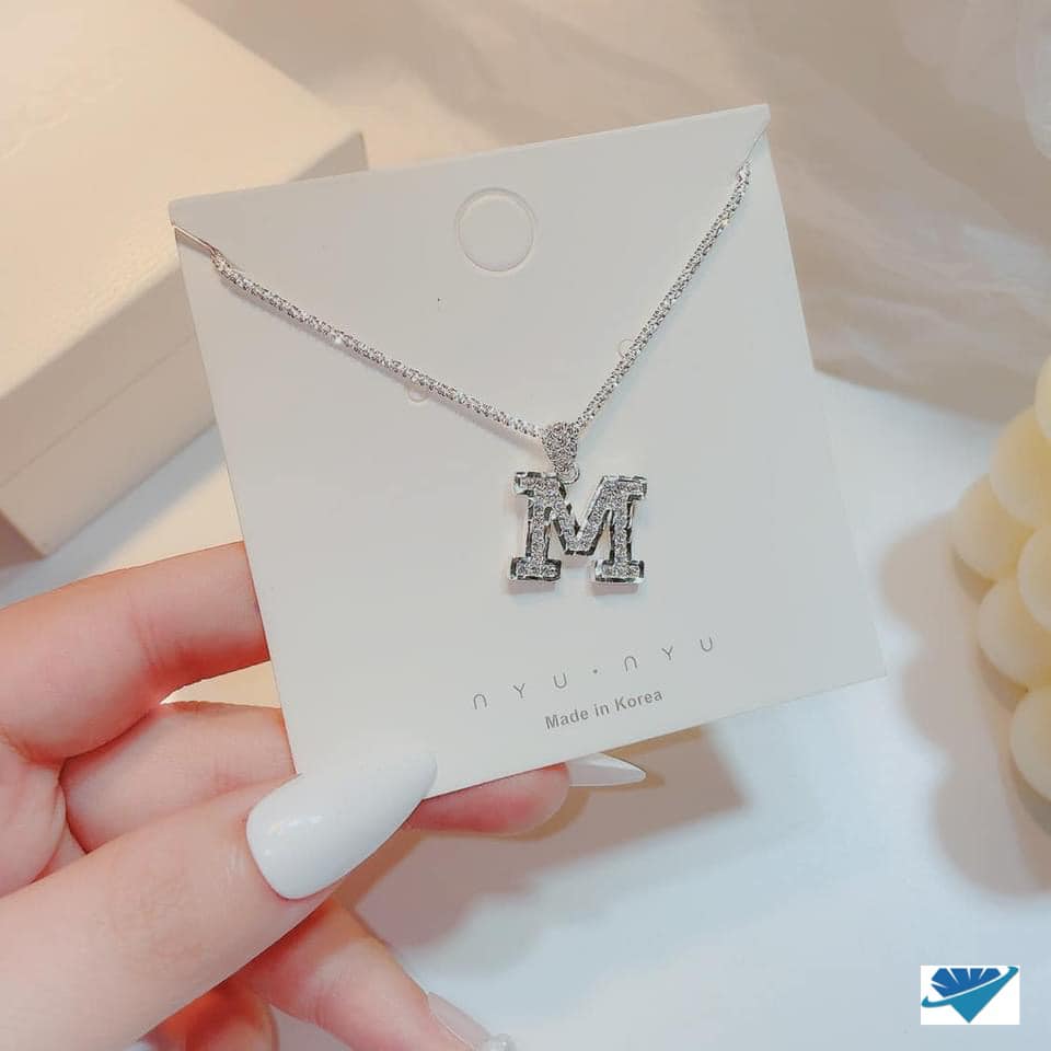 Mặt dây chuyền bạc hình chữ cái chất liệu bạc MS58c