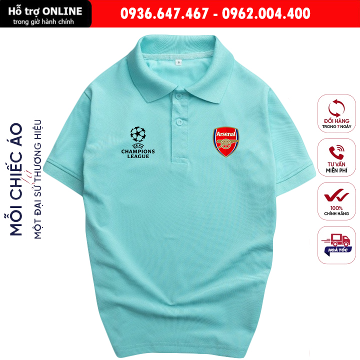 Áo Polo Arsenal Basic Cá Sấu Cao Cấp Co Dãn, Thoáng Mát Form Rộng Dành Cho Nam Và Nữ