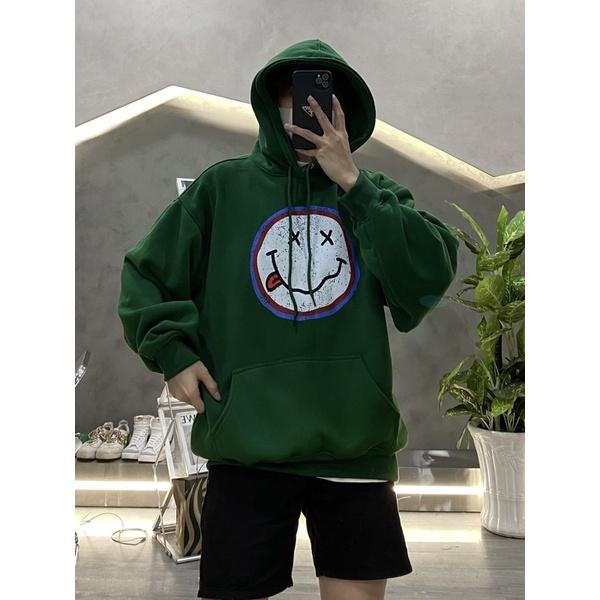 Hoodie xanh ve chai hoodie nỉ ngoại dày dặn in nhiều hoạ tiết
