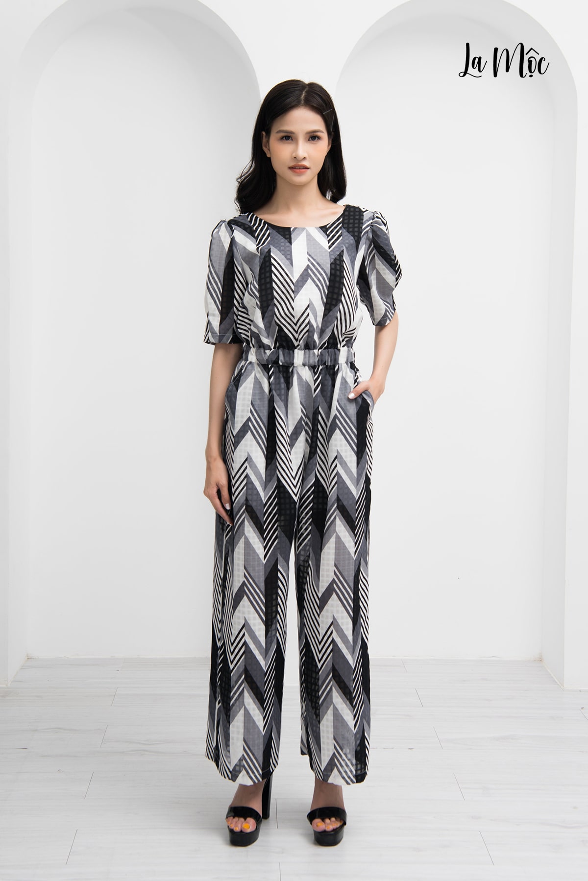 Jumpsuit Chiffon Ống Rộng Lưng Thun Maxivic, La Mộc - LM72110