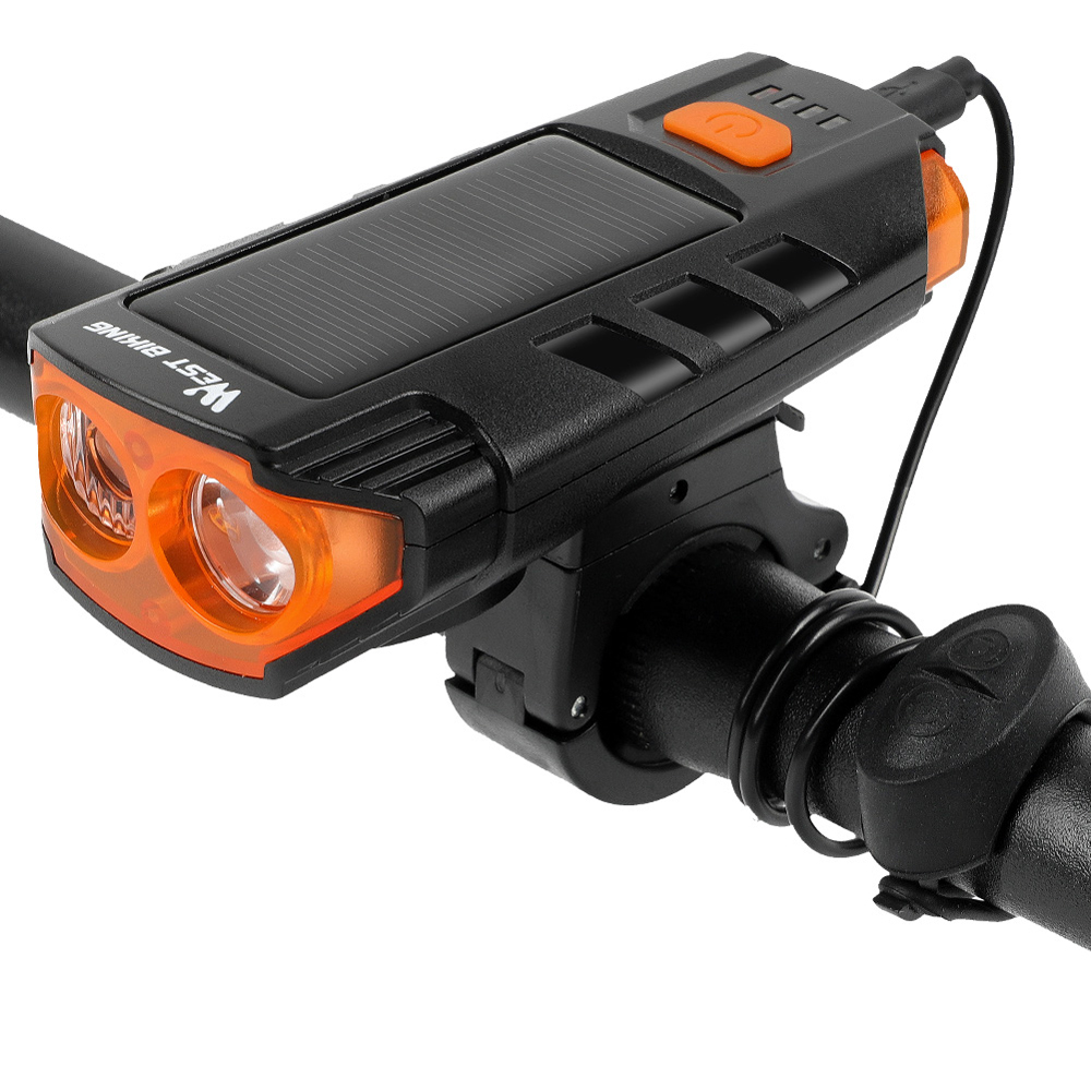 WEST BIKING Đèn Trước Xe Đạp Chống Nước Sử Dụng Năng Lượng Mặt Trời