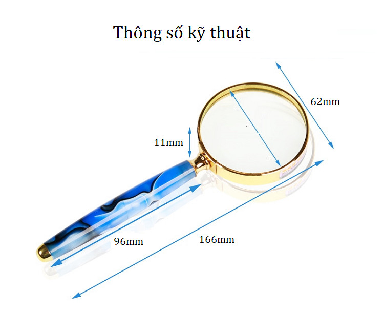 Kính Lúp 8X Cầm Tay 62mm - Giao màu ngẫu nhiên