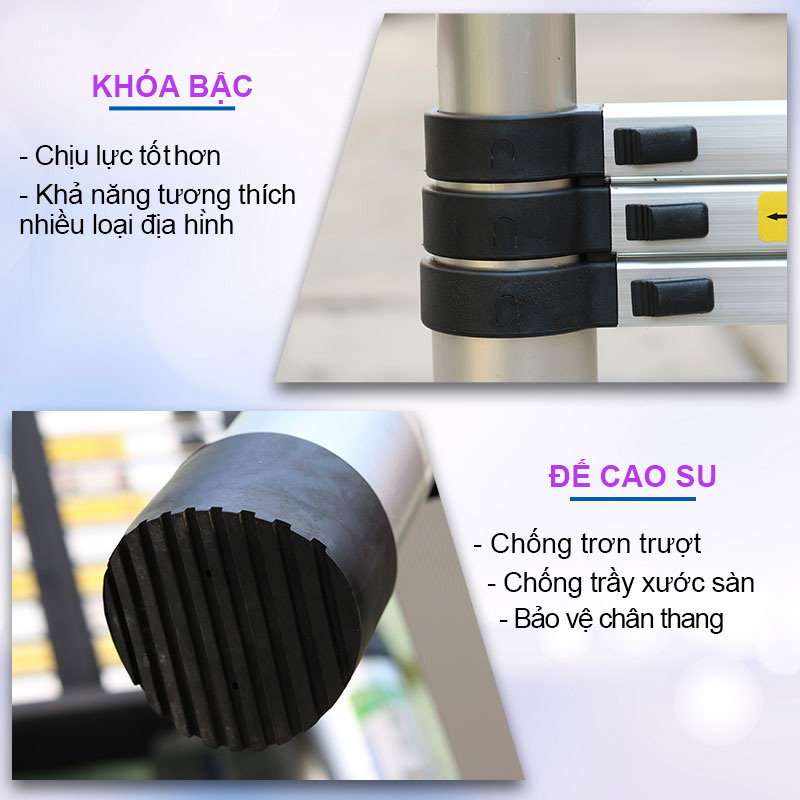 Thang Nhôm Rút Đơn Nikita NKT-R41 - Công Nghệ Nhật Bản - Tiêu Chuẩn Châu Âu - Hàng Chính Hãng