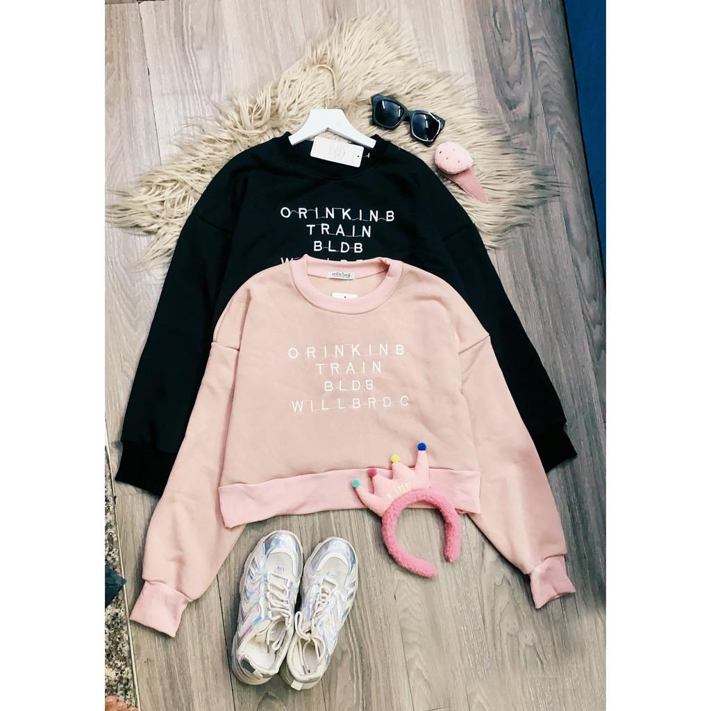 Áo croptop sweater nỉ ngoại cao cấp ulzzang cho nữ BIGSIZE