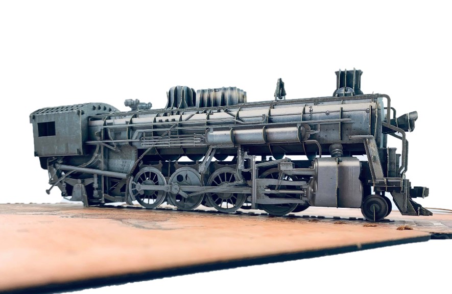 H34 -  Thiệp 3D Tàu Hỏa Cổ Điển – Vintage Steam Train – Pop Up Card Viethands Giftshop