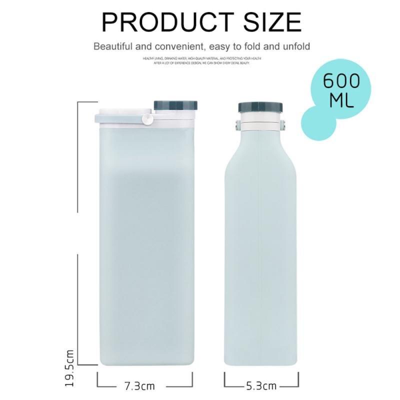 600ml Collapsible Silicone Drink Water Bottle Folding Kettle Cup Travel Sports Drink Water Bottle Kettle Outdoor
