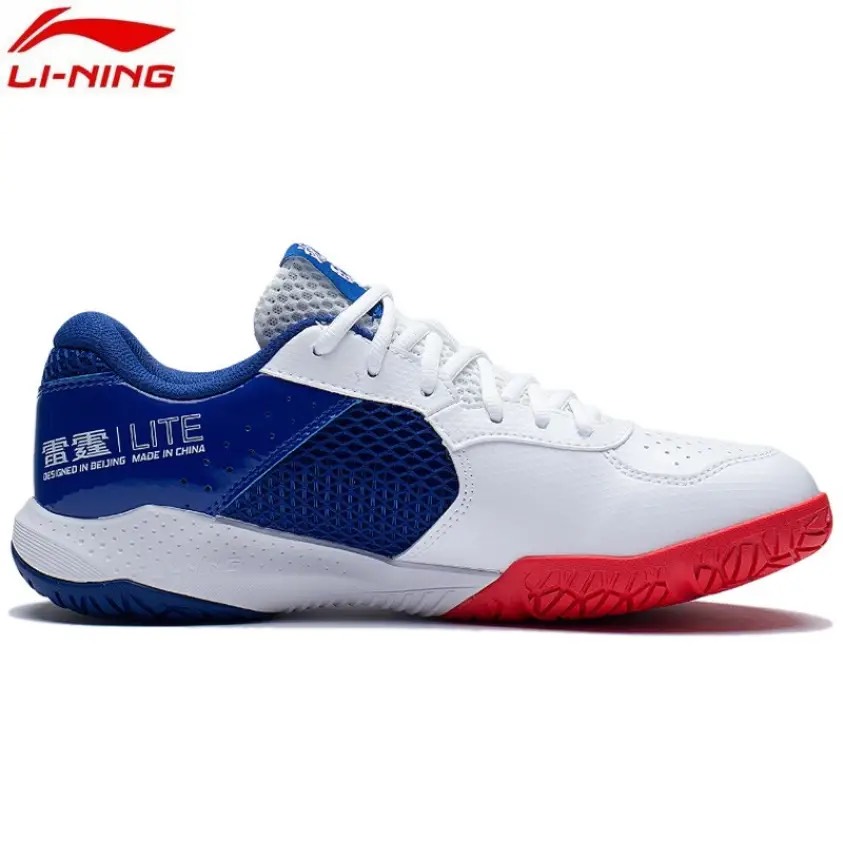 Giày cầu lông Lining Thunder Lite chính hãng AYTS020-4 mẫu mới dành cho nam màu trắng xanh-tặng tất thể thao bendu
