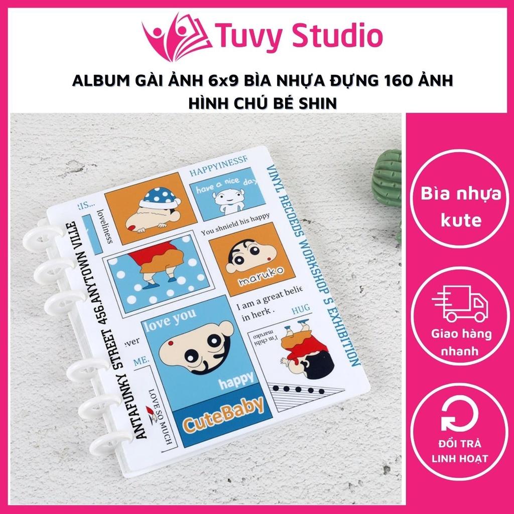 Album ảnh 6x9 đựng 160 ảnh bìa nhựa hình Shin cậu bé bút chì , để 200 ảnh bìa nhựa sắc màu Tú Vy Studio