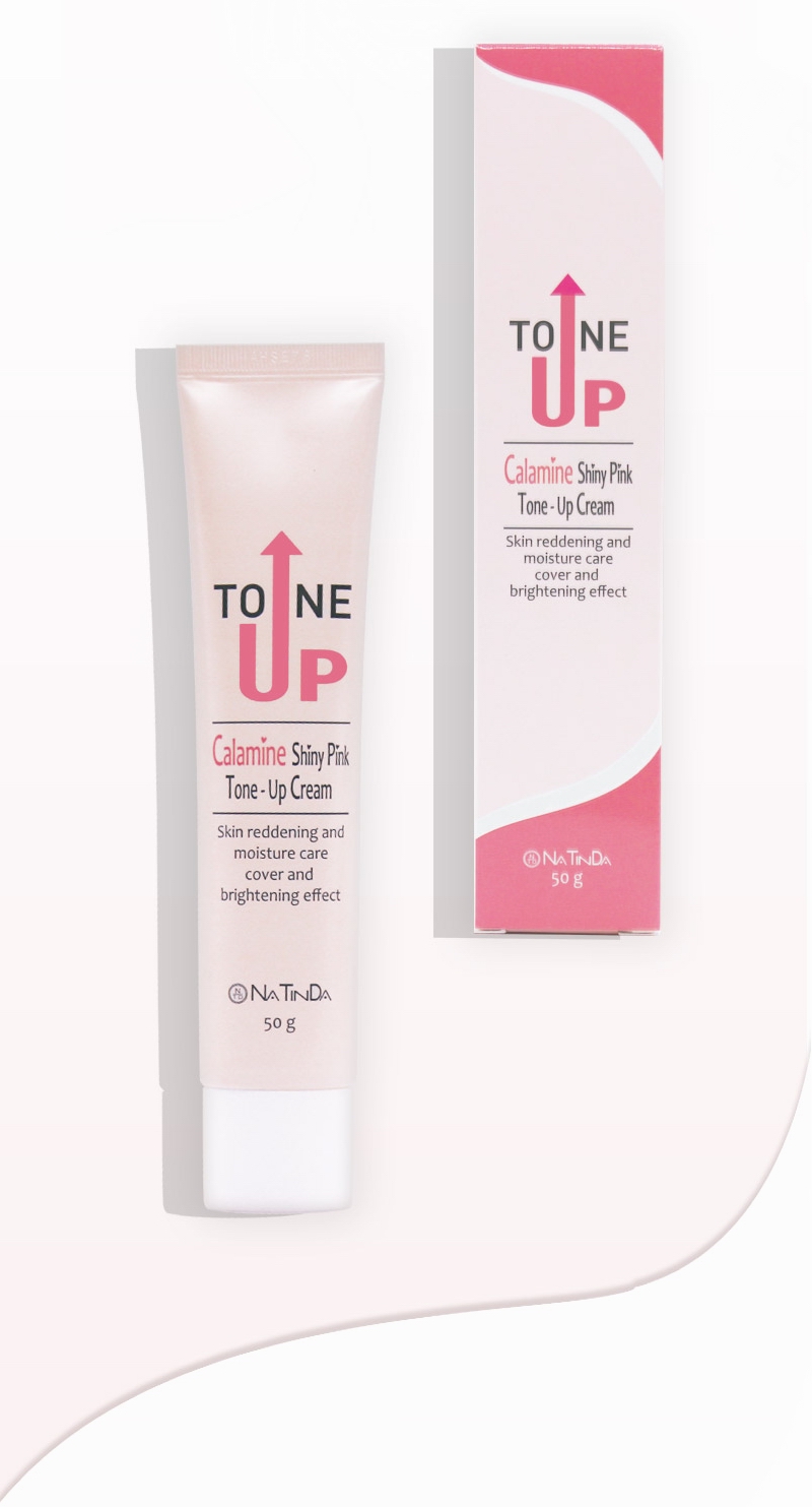 Kem nâng tông dưỡng da trắng hồng rạng rỡ - Natinda Calamine Shiny Pink Tone-Up Cream - 50g