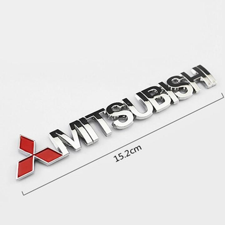 Tem Logo Chữ Nổi MITSUBISHI Dán Trang Trí Xe