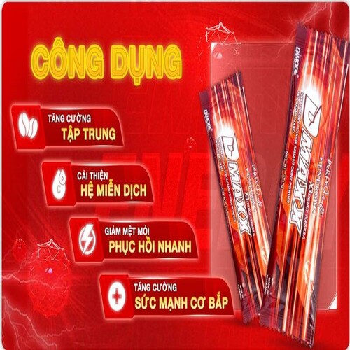 DMAXX thức uống bổ sung vitamin năng lượng không đường DAMODE 16 gói dùng thử màu đỏ