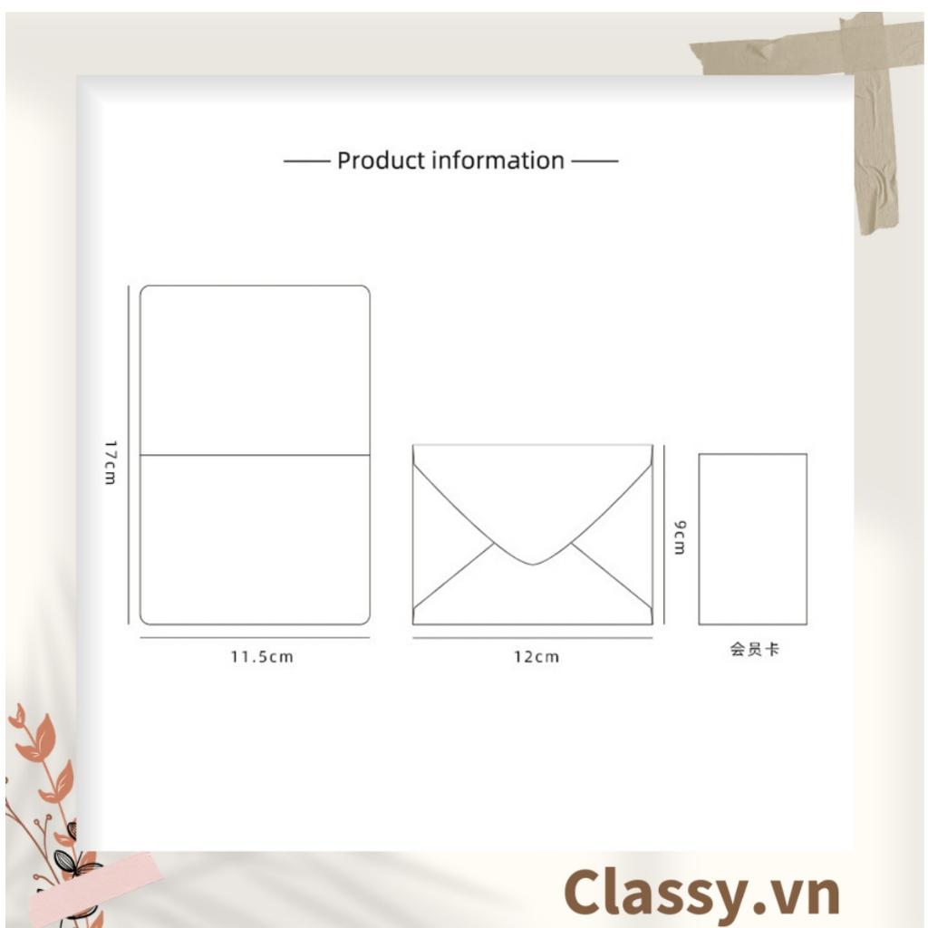 Thiệp Cổ điển Vintage in hình lá cây, giấy art sang trọng kèm phong bì giấy kraft và nhãn dán Sticker Classy Q625