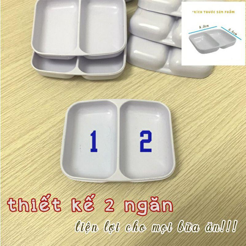 Đĩa chấm phíp 2 ngăn – Đĩa chấm 2 ngăn tiện lợi, nhỏ gọn