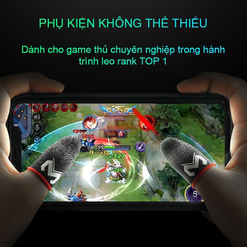 Bộ găng tay chơi game Sợi Carbon cao cấp cảm ứng bao ngón tay chống mồ hôi chống trượt