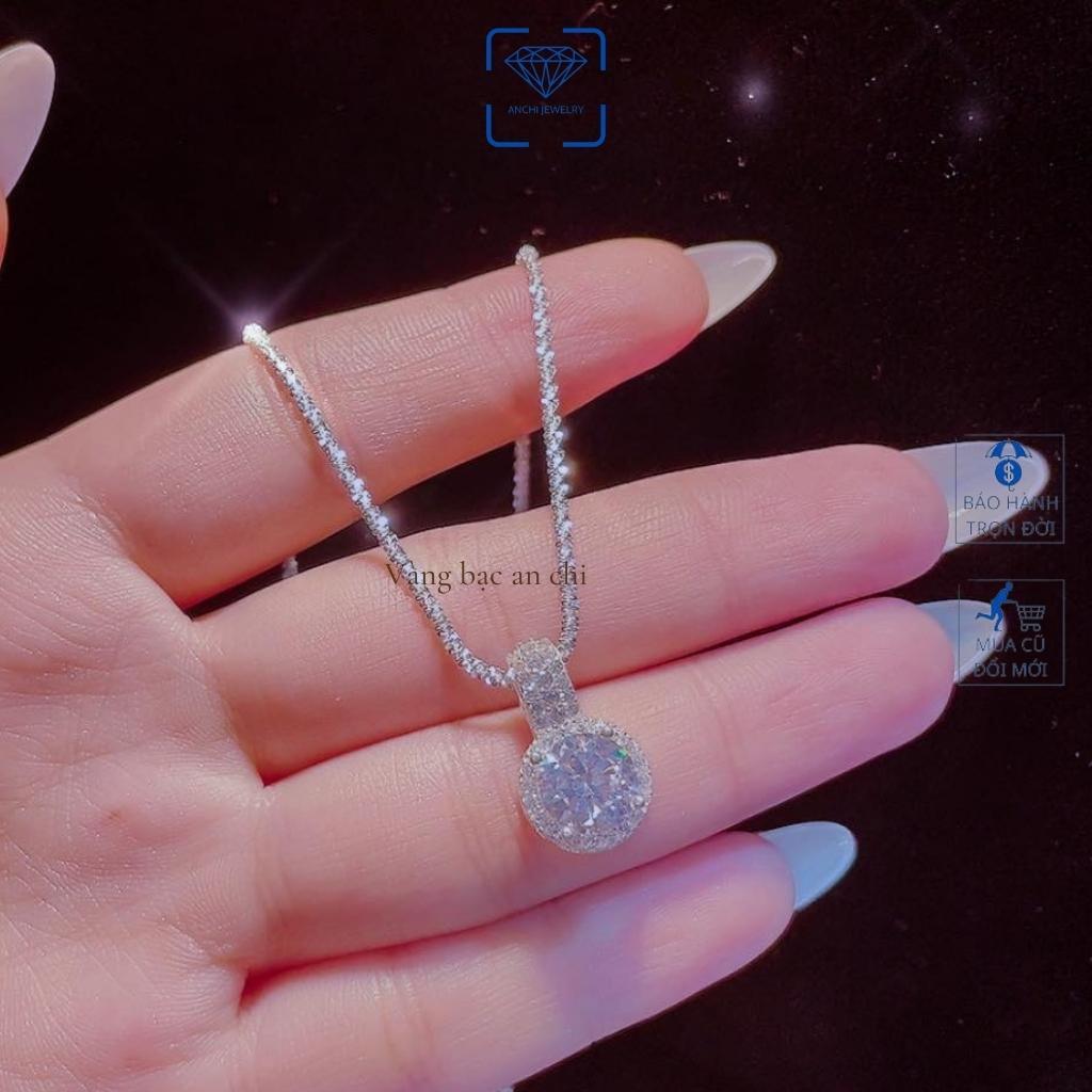 Dây chuyền vòng cổ bạc nữ mặt hình cá heo đính đá thời trang, trang sức Anchi jewelry