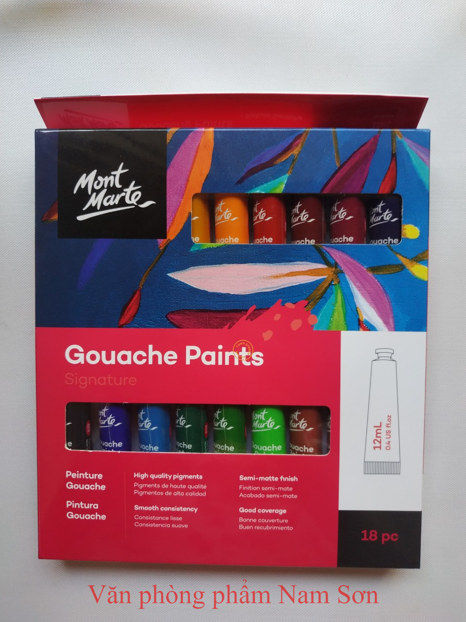 Màu Gouache Paint Mont Marte Bộ 12/18/24 Màu x 12 ml