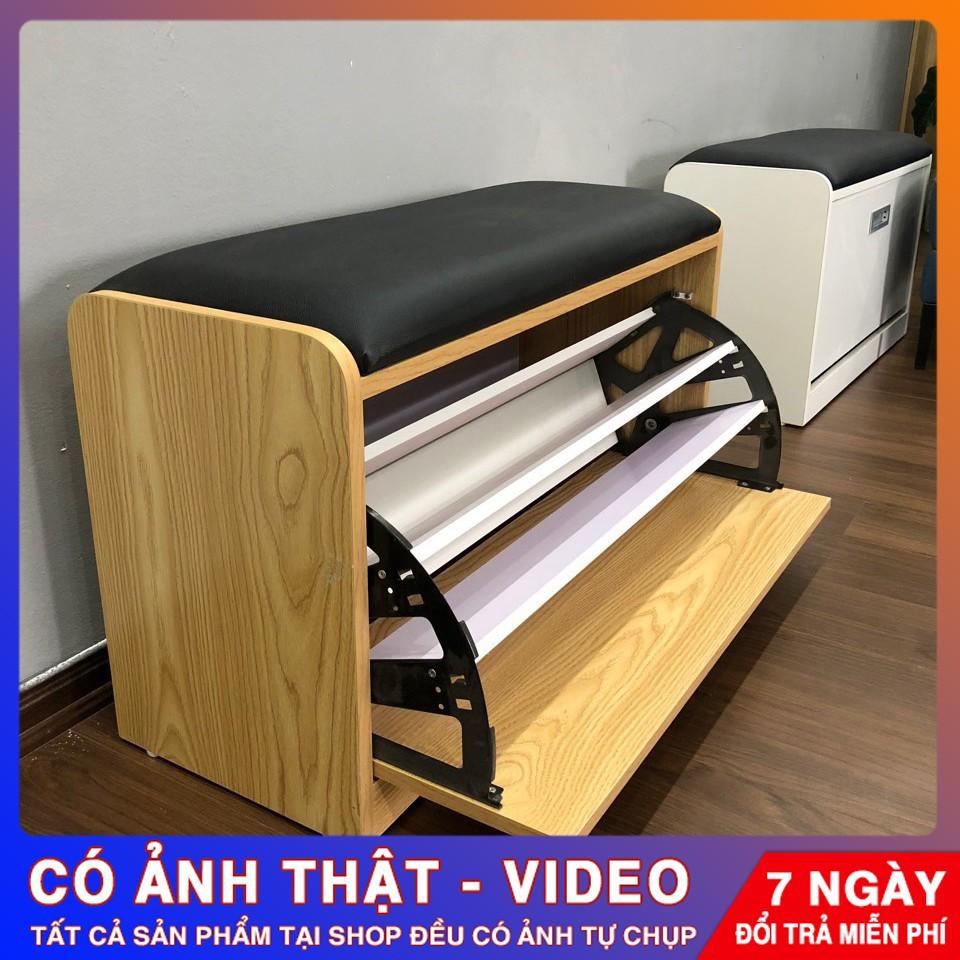 Tủ Giày Thông Minh 3 Tầng Có Ghế Ngồi Có Nệm Da Kích Thước 80x45x30cm