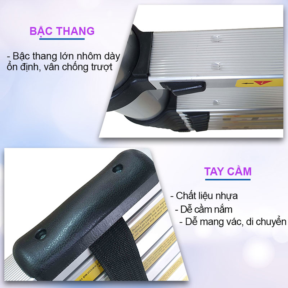 Thang nhôm rút gọn, an toàn, tiện dụng, đa năng - Nhôm 6063 không rỉ - Hàng chính hãng NIKITA