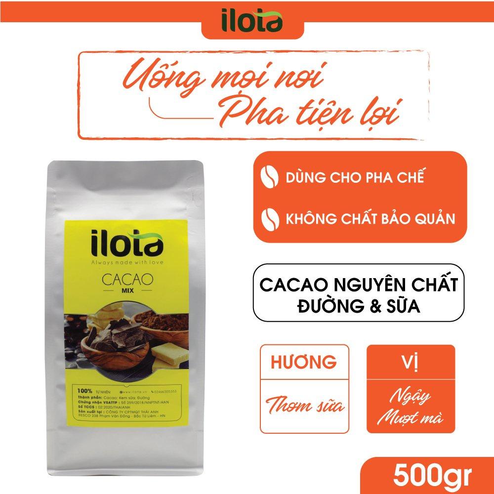 Cacao sữa 3in1 hoà tan Ca cao mix nguyên liệu pha chế uống liền kiểu milo ILOTA gói 1000gr