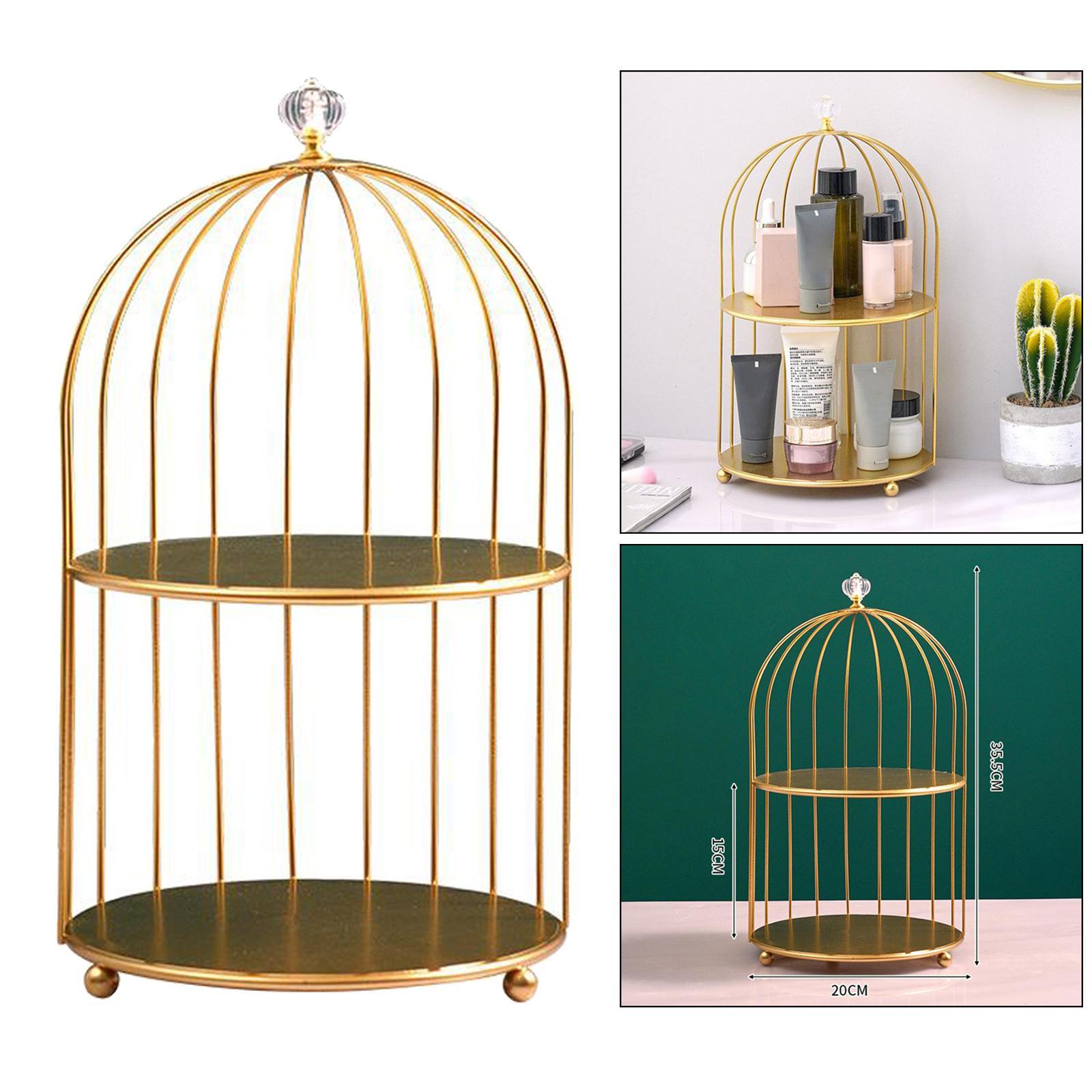 Bird Cage Desktop Perfume Organizer Holder Countertop Makeup Rack 1-Tier
