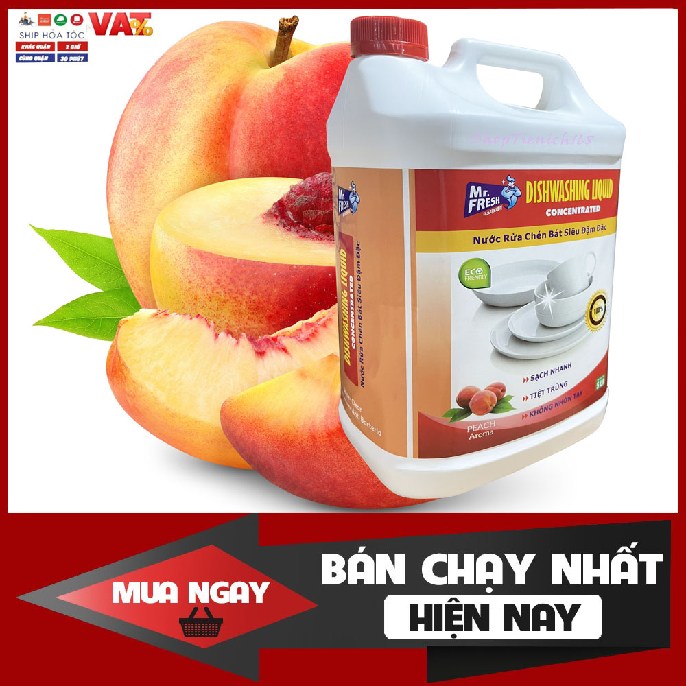Nước rửa chén bát siêu đậm đặc Mr.fresh 5L hương cam