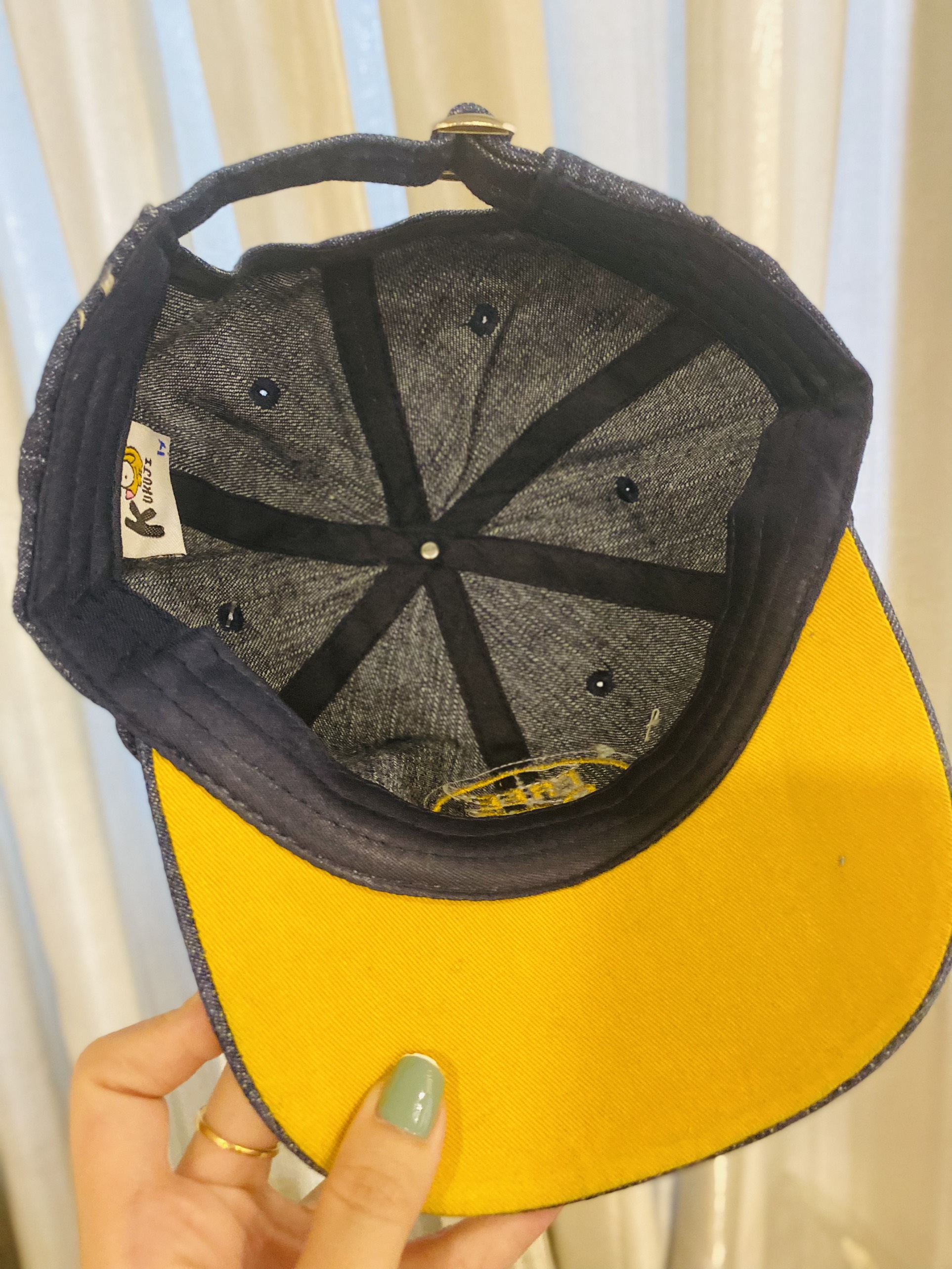 NÓN KẾT JEAN LOGO TRÒN THÊU HÌNH GẤU CUTE CHO BÉ