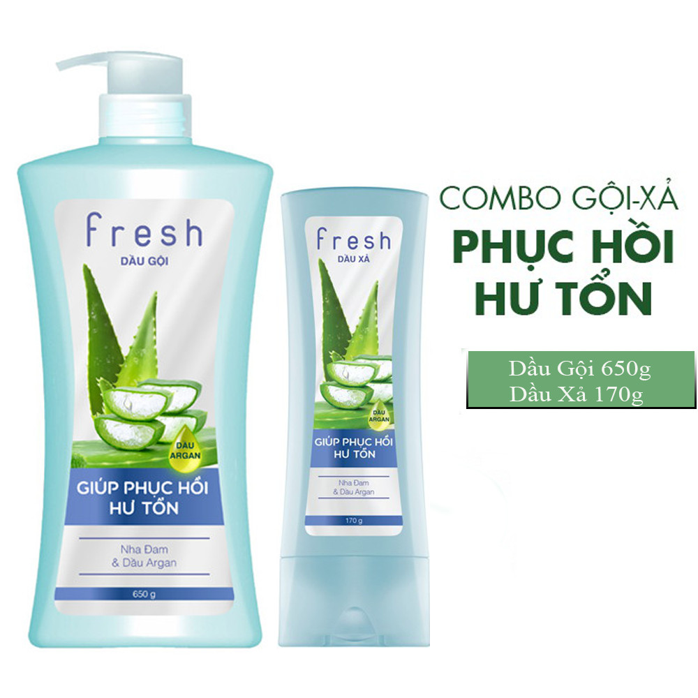 Combo Gội Xả Fresh Phục Hồi Hư Tổn 650g + 170g