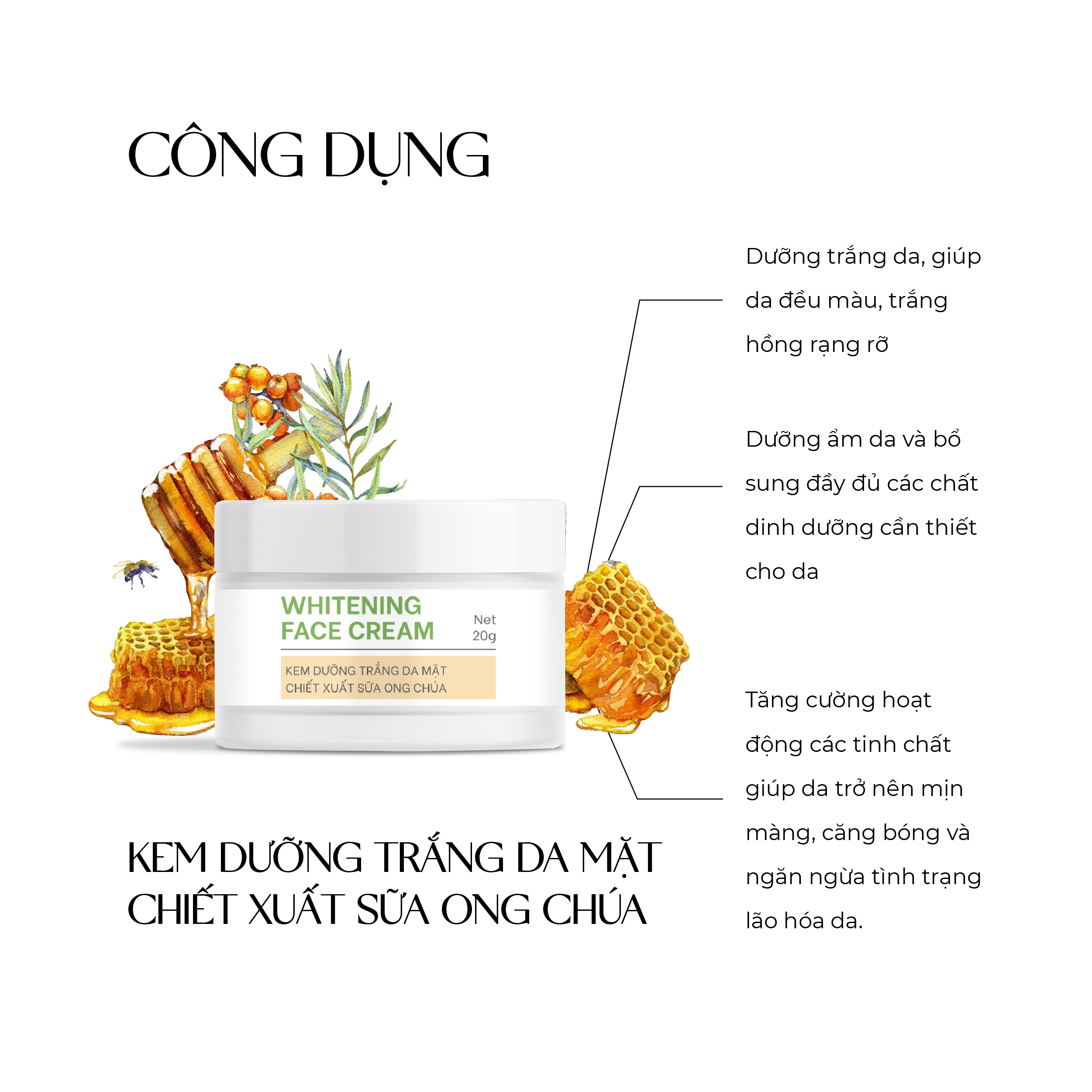 Bộ sản phẩm làm trắng da mặt và toàn thân Truesky VIP01 gồm 1 kem dưỡng trắng da mặt 20g + 1 kem ủ trắng 100g + 1 kem dưỡng trắng 100g