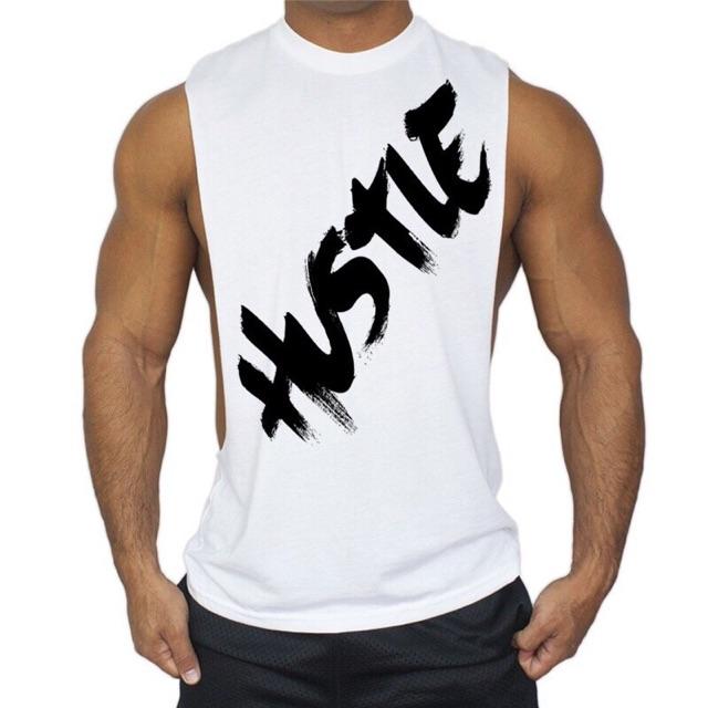 Áo thun ba lỗ tanktop hustle chuẩn gym